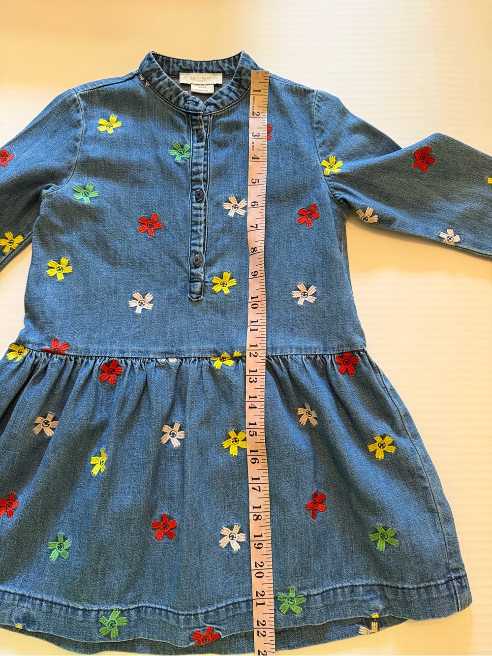 Stella McCartney Girls Denim Embroidered Dress - Picture 6 of 6